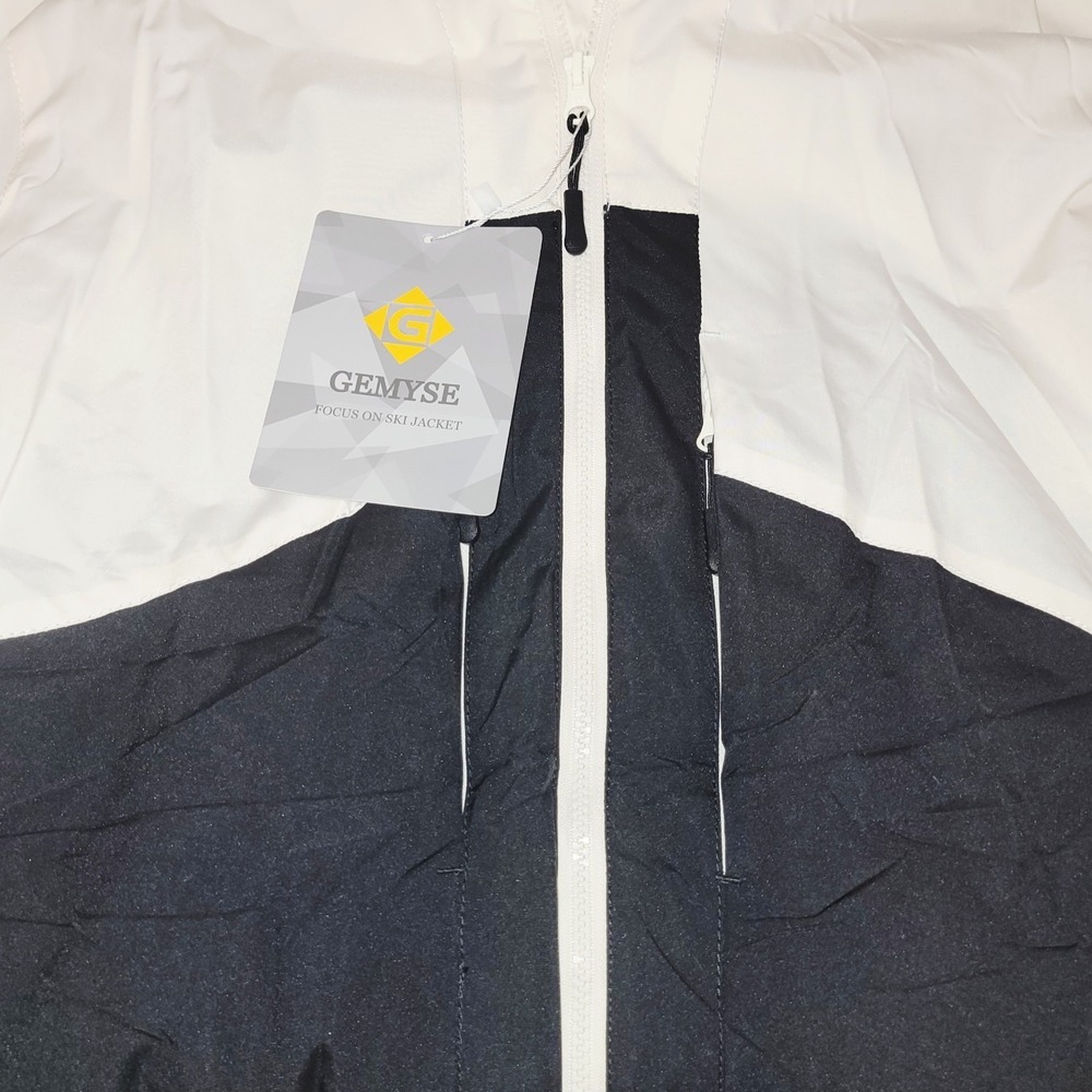 GEMYSE Ski Jacket Mens Large‎ Hooded Winter Snow Coat Black White Insulated NWT - Picture 4 of 9